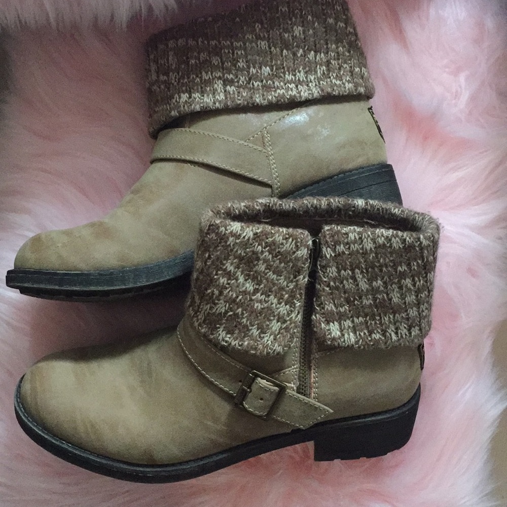Tan booties